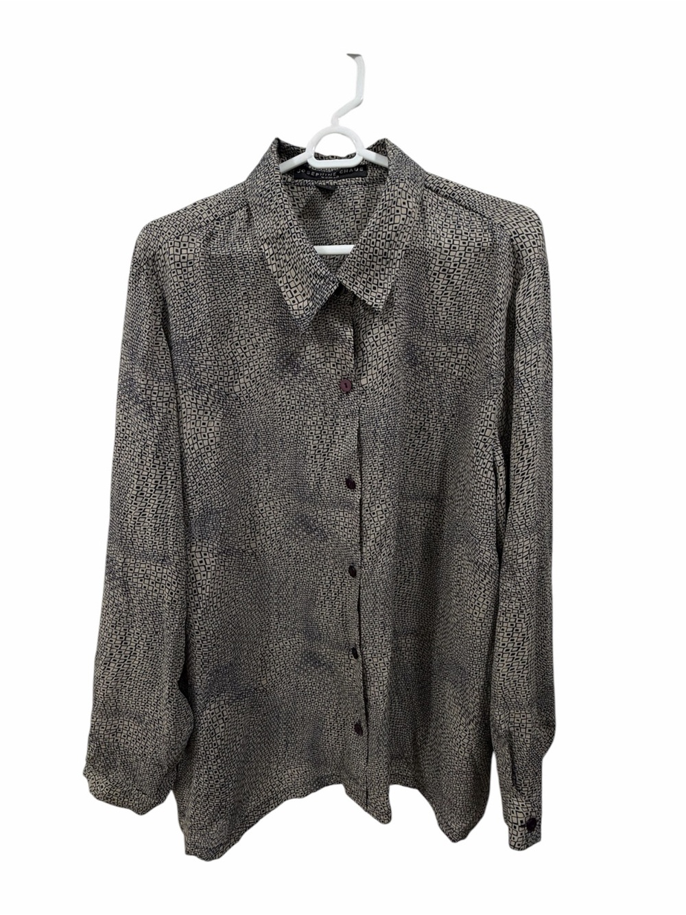 Josephine Chaus Geometric Print Blouse in Black and Cream